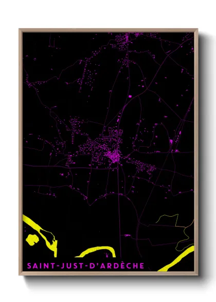 Une affiche de carte sur Saint-Just-d'Ardèche