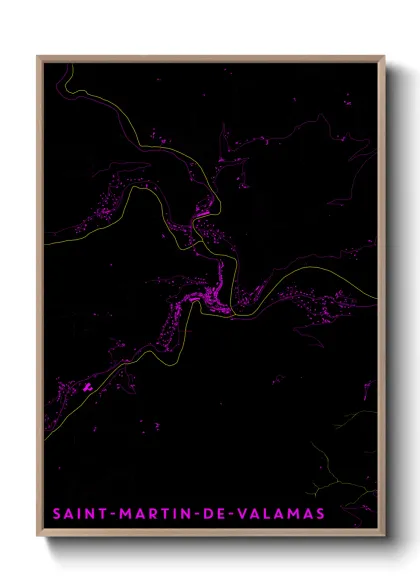 Une affiche de carte sur Saint-Martin-de-Valamas