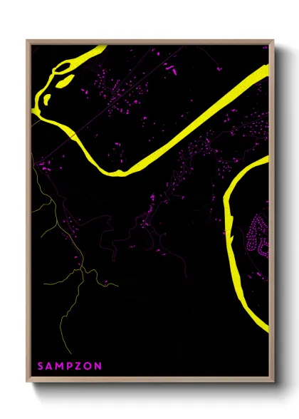 Une affiche de carte sur Sampzon