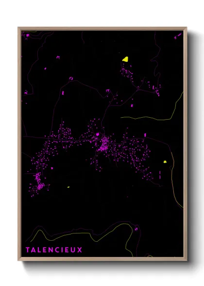 Une affiche de carte sur Talencieux