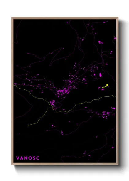 Une affiche de carte sur Vanosc