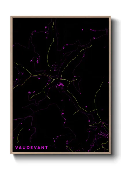 Une affiche de carte sur Vaudevant