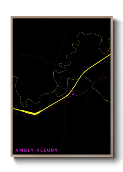 Une affiche de carte sur Ambly-Fleury