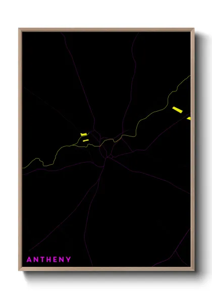 Une affiche de carte sur Antheny