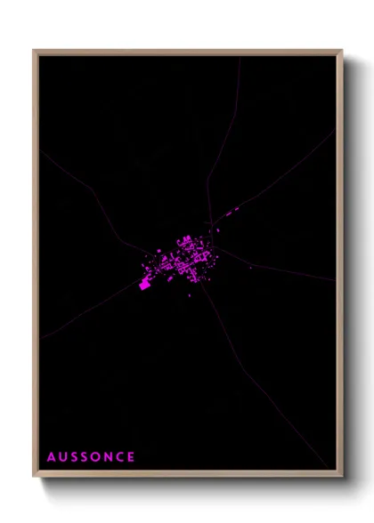 Une affiche de carte sur Aussonce