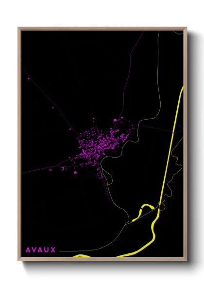 Une affiche de carte sur Avaux