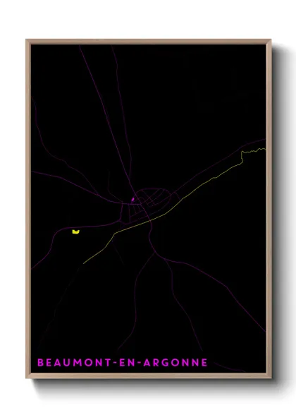 Une affiche de carte sur Beaumont-en-Argonne