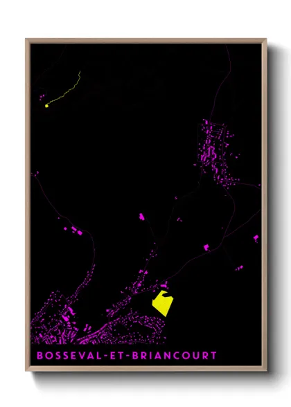 Une affiche de carte sur Bosseval-et-Briancourt