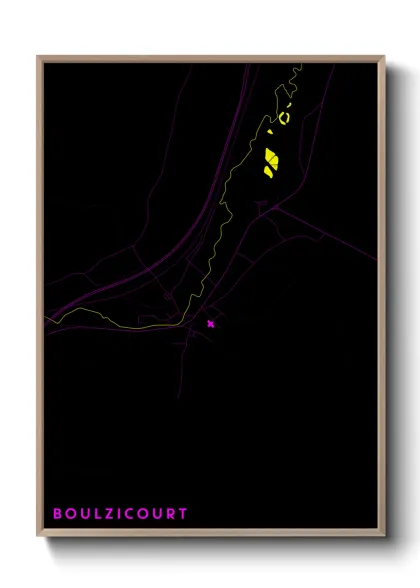 Une affiche de carte sur Boulzicourt