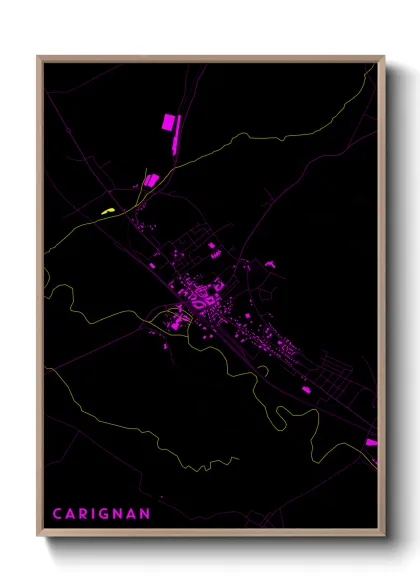 Une affiche de carte sur Carignan