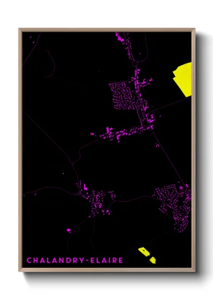 Une affiche de carte sur Chalandry-Elaire