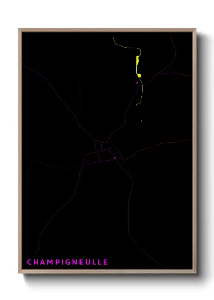 Une affiche de carte sur Champigneulle