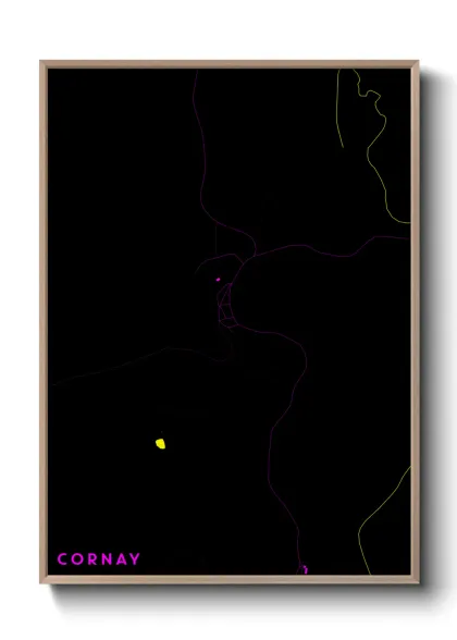 Une affiche de carte sur Cornay