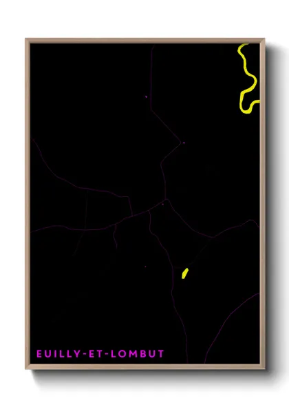 Une affiche de carte sur Euilly-et-Lombut
