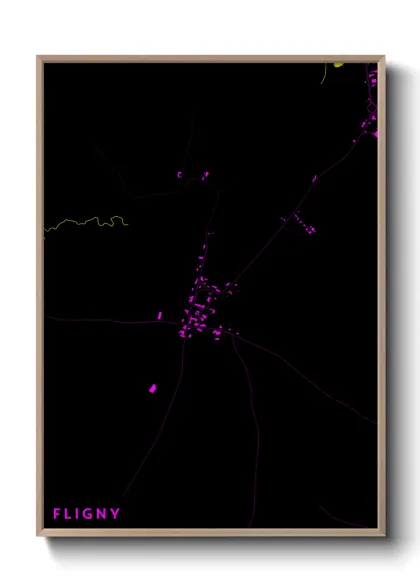 Une affiche de carte sur Fligny