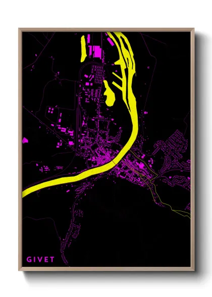 Une affiche de carte sur Givet