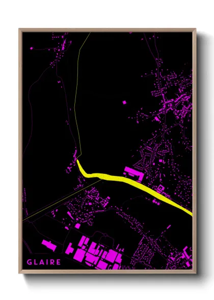 Une affiche de carte sur Glaire