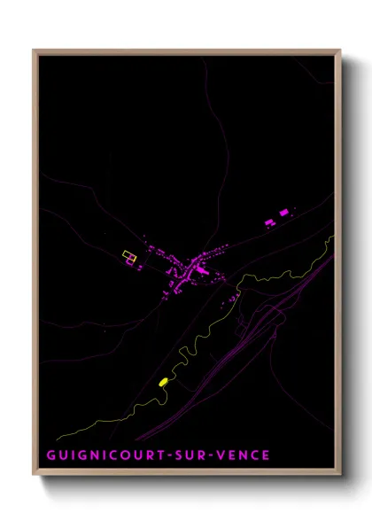 Une affiche de carte sur Guignicourt-sur-Vence