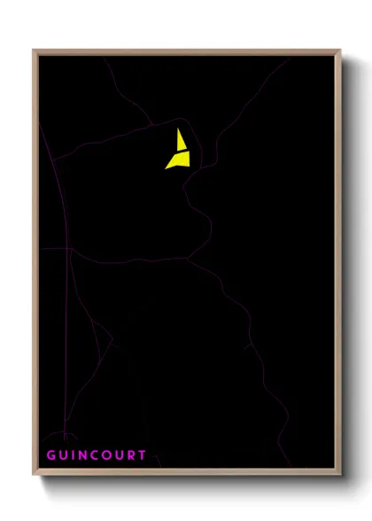Une affiche de carte sur Guincourt