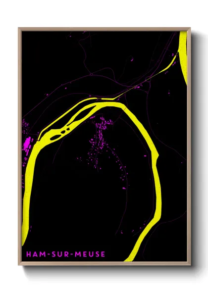 Une affiche de carte sur Ham-sur-Meuse