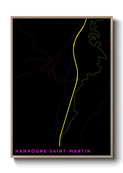 Une affiche de carte sur Hannogne-Saint-Martin