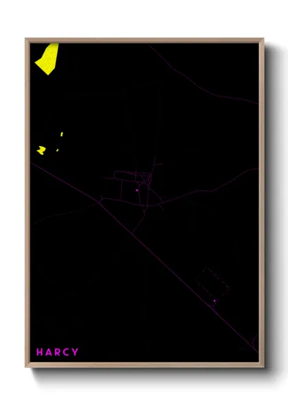 Une affiche de carte sur Harcy