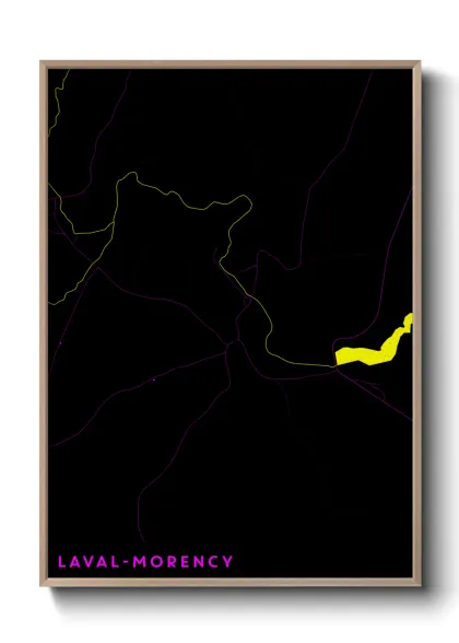 Une affiche de carte sur Laval-Morency