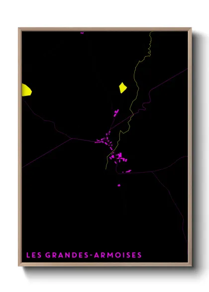 Une affiche de carte sur Les Grandes-Armoises