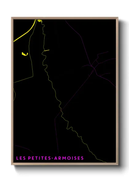 Une affiche de carte sur Les Petites-Armoises