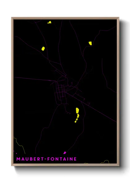 Une affiche de carte sur Maubert-Fontaine
