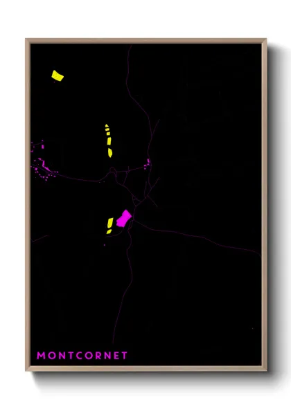 Une affiche de carte sur Montcornet