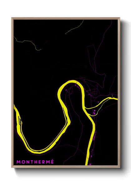 Une affiche de carte sur Monthermé