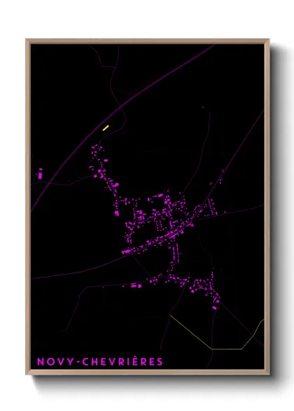 Une affiche de carte sur Novy-Chevrières