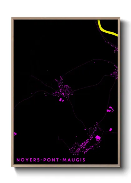 Une affiche de carte sur Noyers-Pont-Maugis