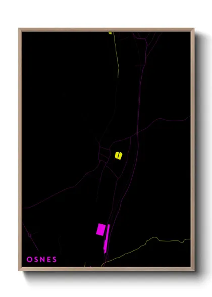 Une affiche de carte sur Osnes