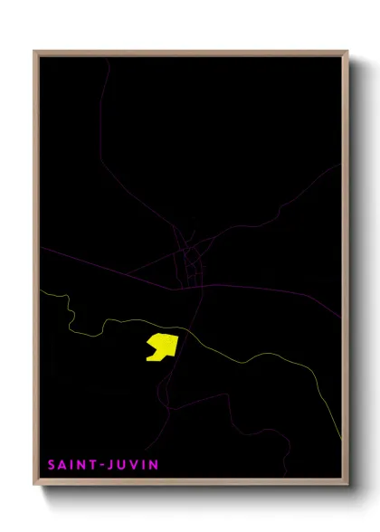 Une affiche de carte sur Saint-Juvin