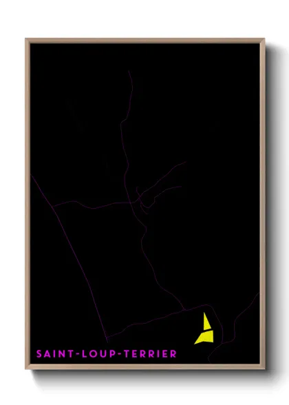 Une affiche de carte sur Saint-Loup-Terrier