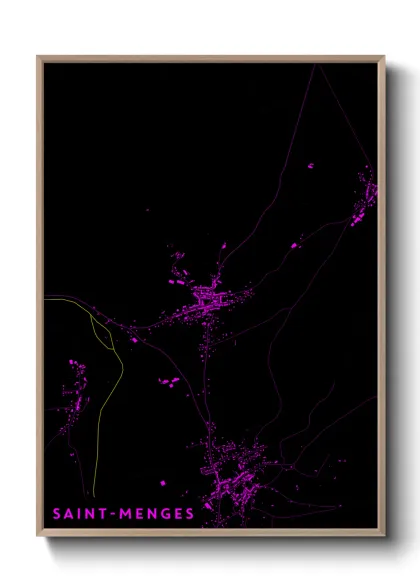 Une affiche de carte sur Saint-Menges