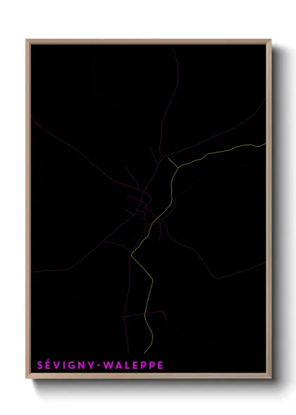 Une affiche de carte sur Sévigny-Waleppe