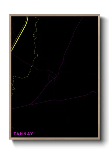 Une affiche de carte sur Tannay