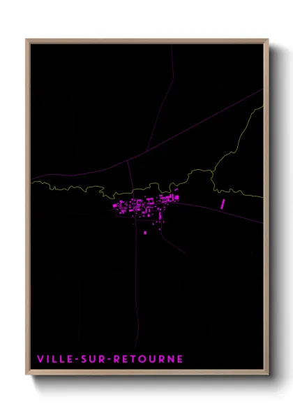 Une affiche de carte sur Ville-sur-Retourne