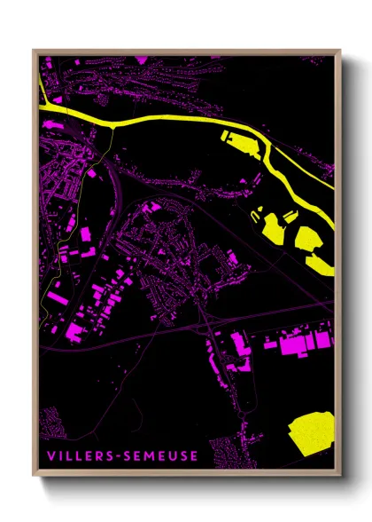 Une affiche de carte sur Villers-Semeuse