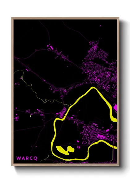 Une affiche de carte sur Warcq