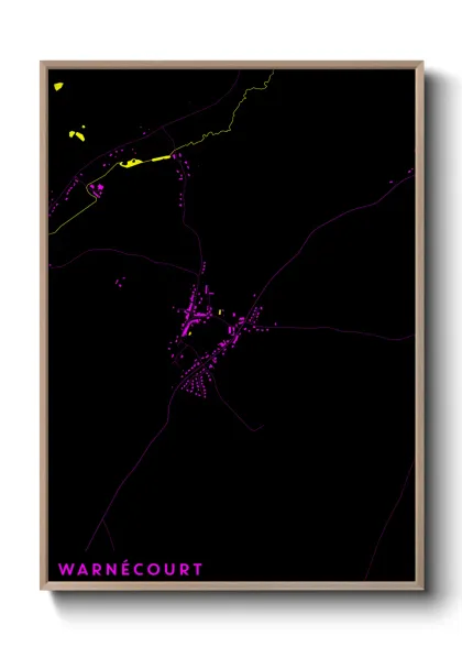 Une affiche de carte sur Warnécourt