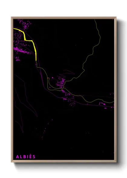 Une affiche de carte sur Albiès