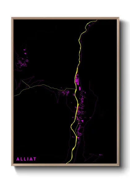 Une affiche de carte sur Alliat