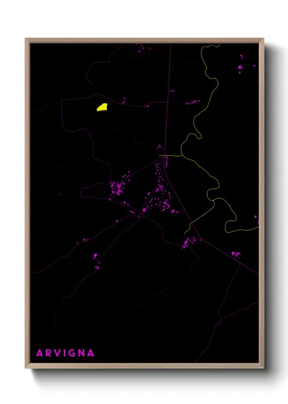 Une affiche de carte sur Arvigna