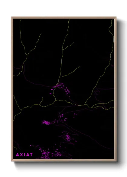 Une affiche de carte sur Axiat