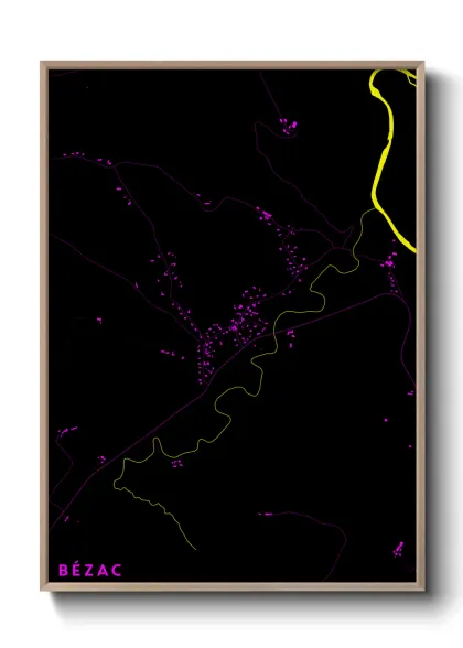 Une affiche de carte sur Bézac