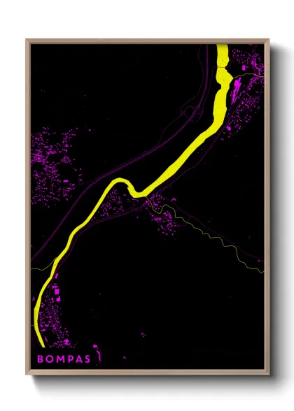 Une affiche de carte sur Bompas